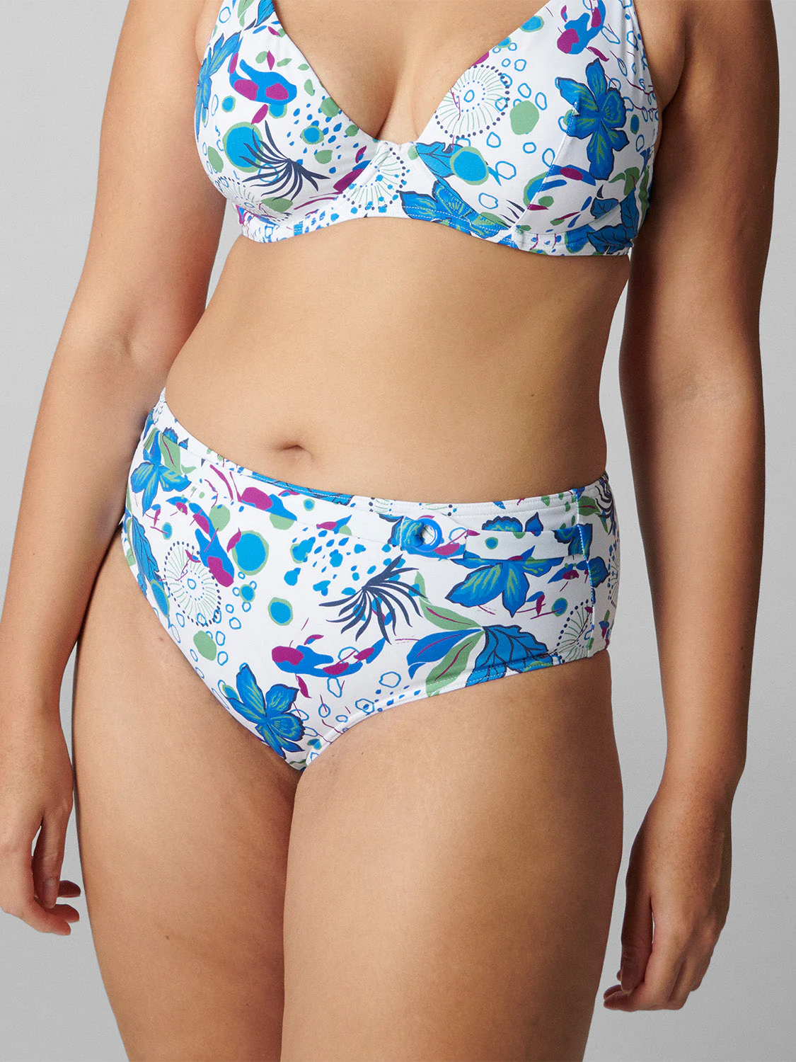 High-waist bikini brief - White Littoral - Image 7