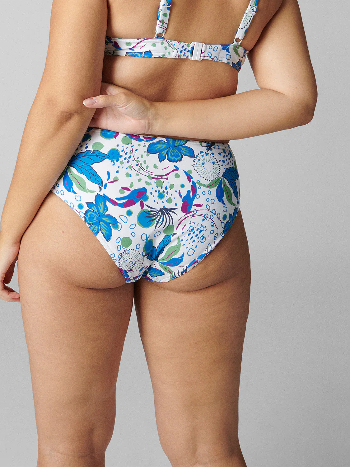 High-waist bikini brief - White Littoral - Image 8