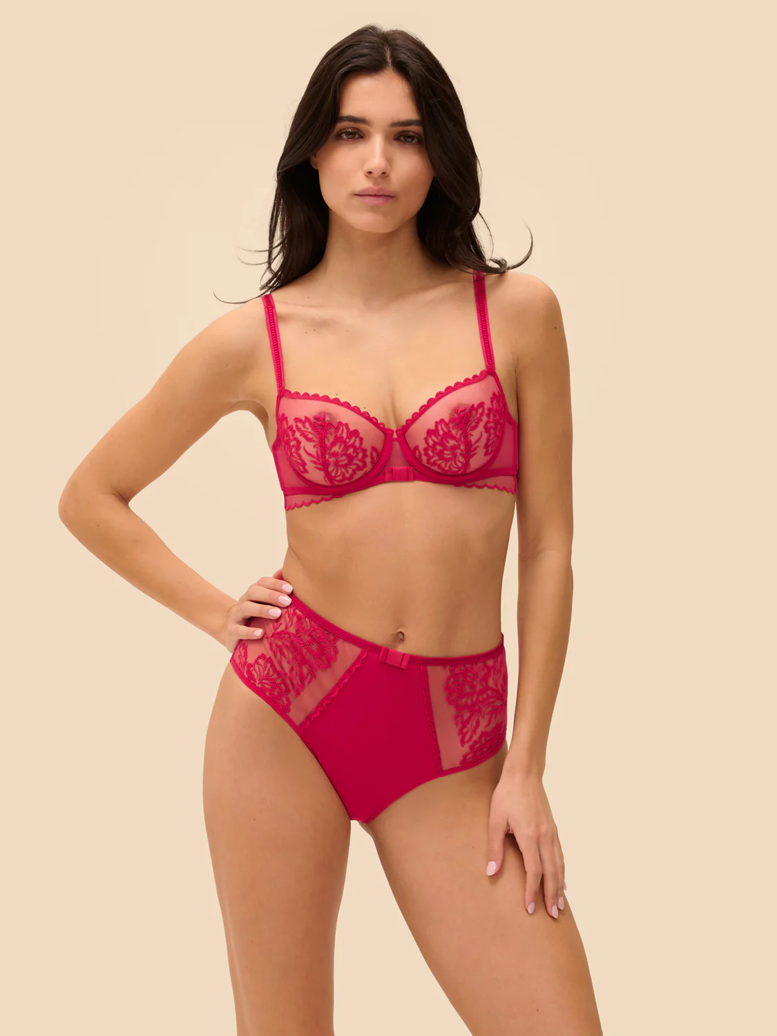 High-waist brief - Cranberry - Image 4
