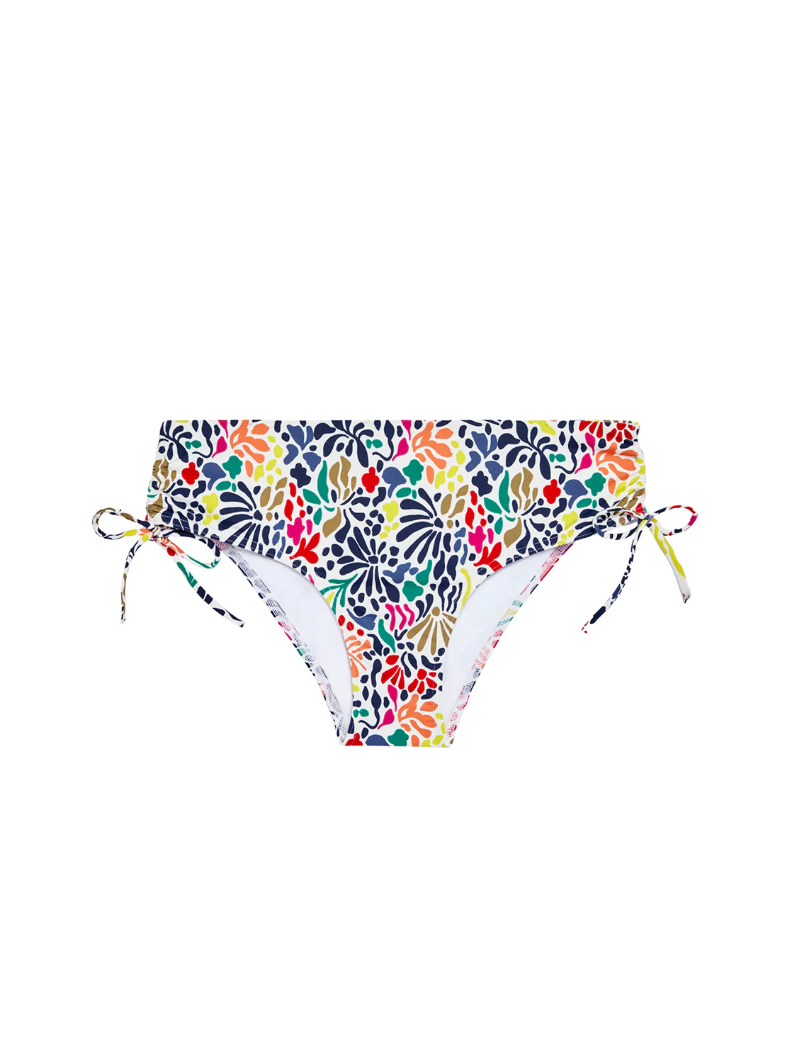 High-waist retro bikini brief - Tropico white print - Image 7