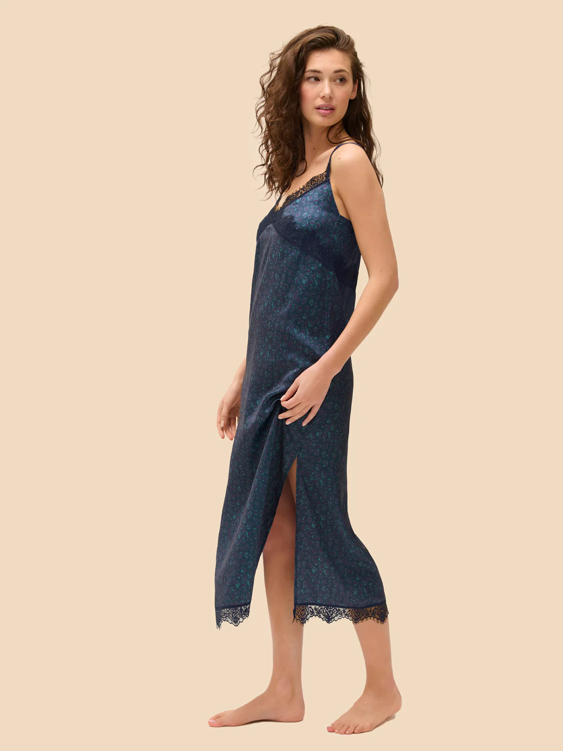 Long Nightdress - Feline Blue - Image 3