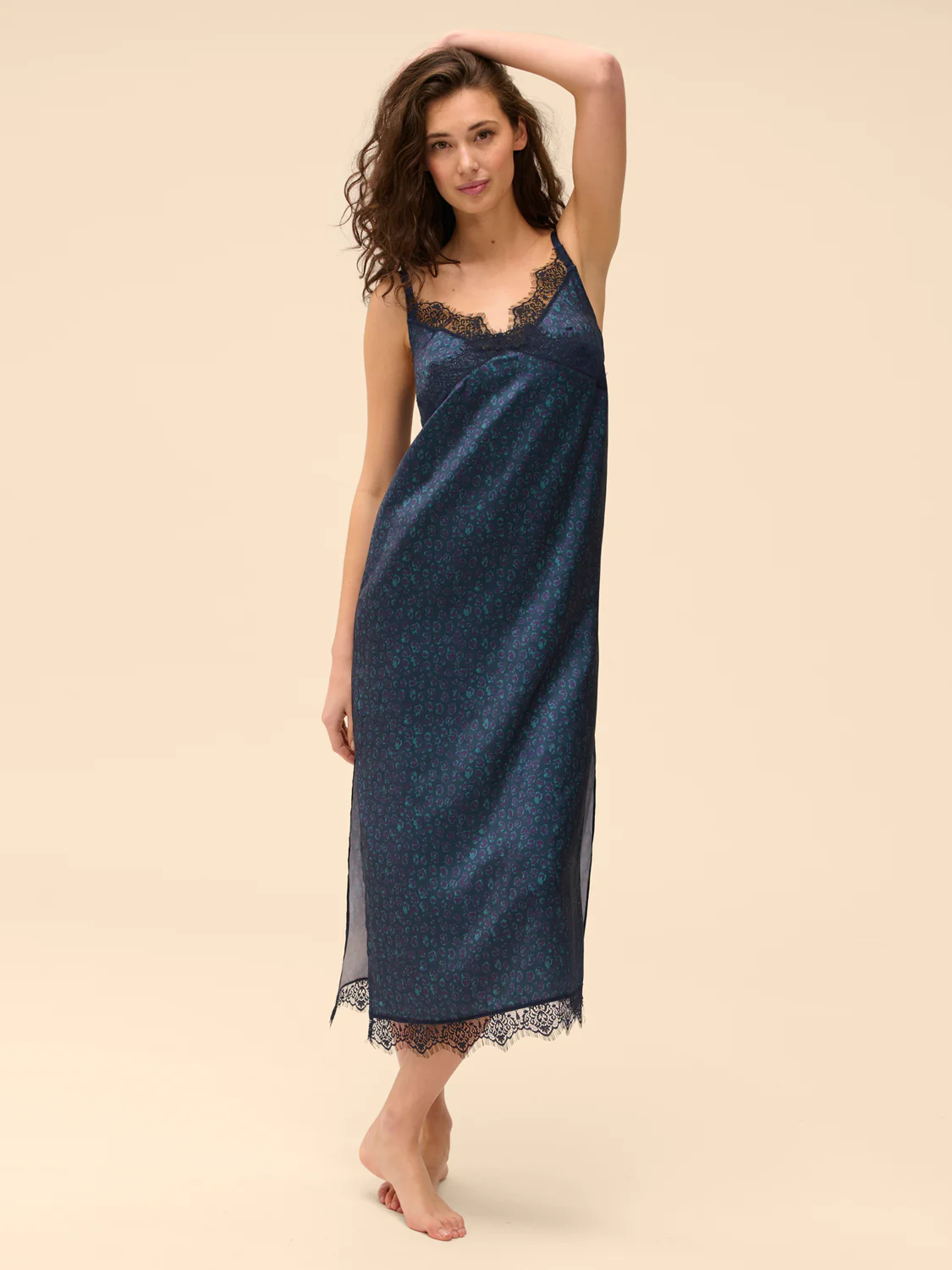 Long Nightdress - Feline Blue - Image 4