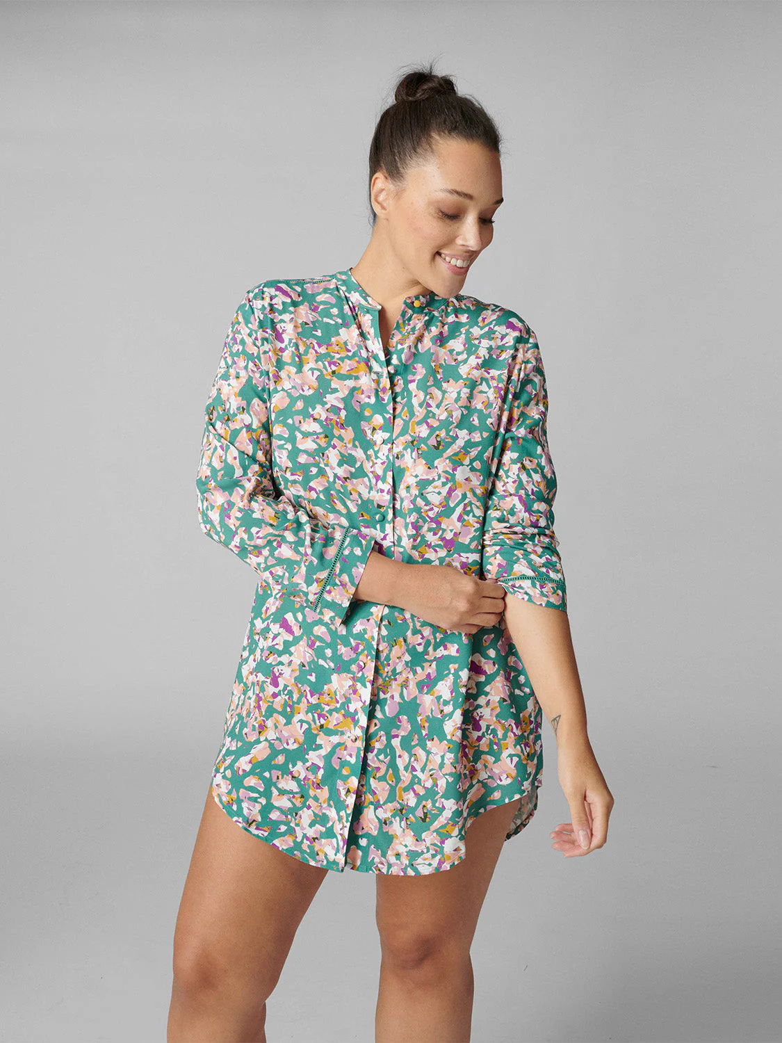 Long sleeved nightdress - Reef Print - Image 6