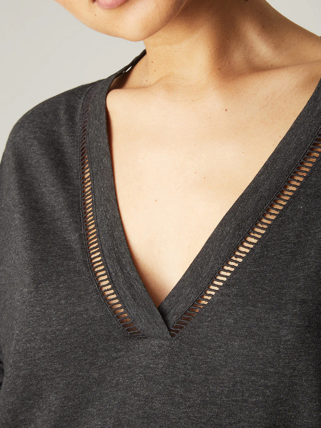 Long sleeved top - Anthracite grey - Image 3
