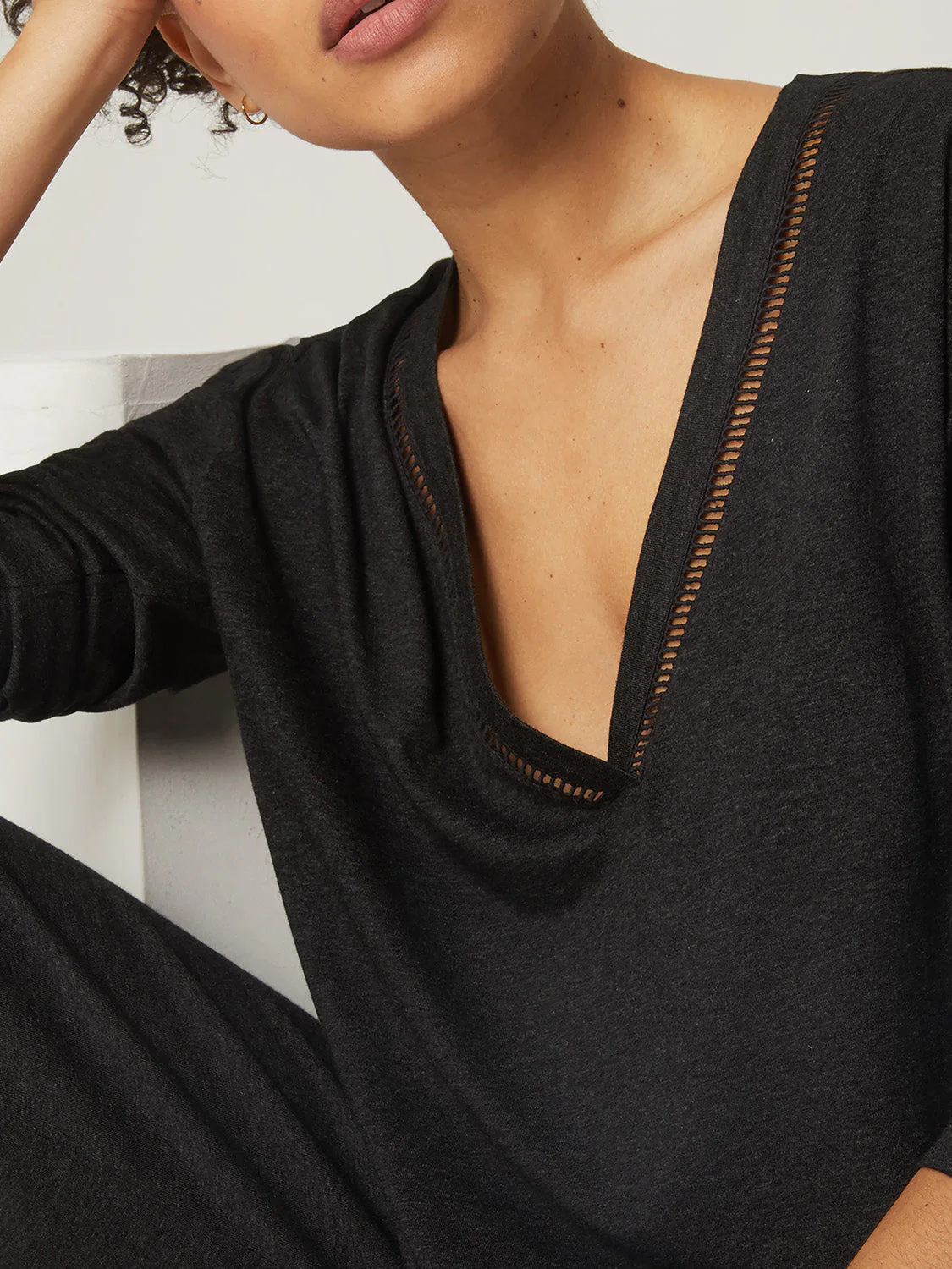 Long sleeved top - Anthracite grey - Image 4