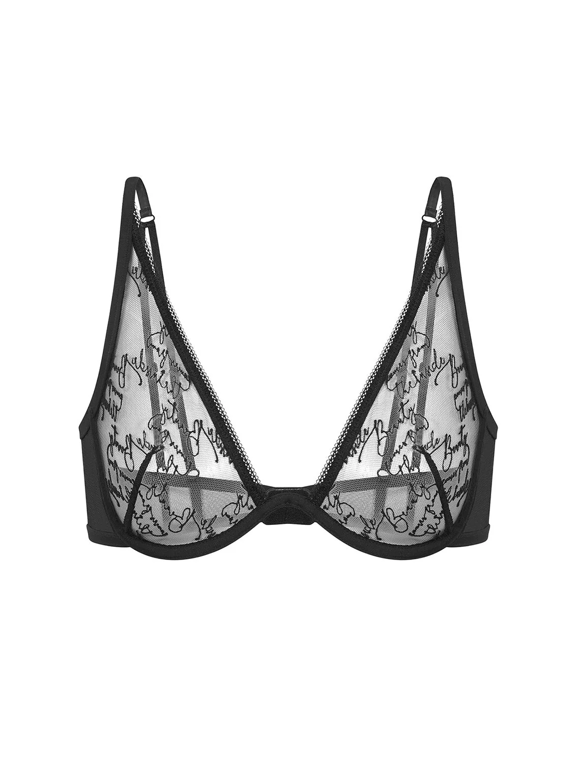 Mono-wired plunging bra - black - Image 4