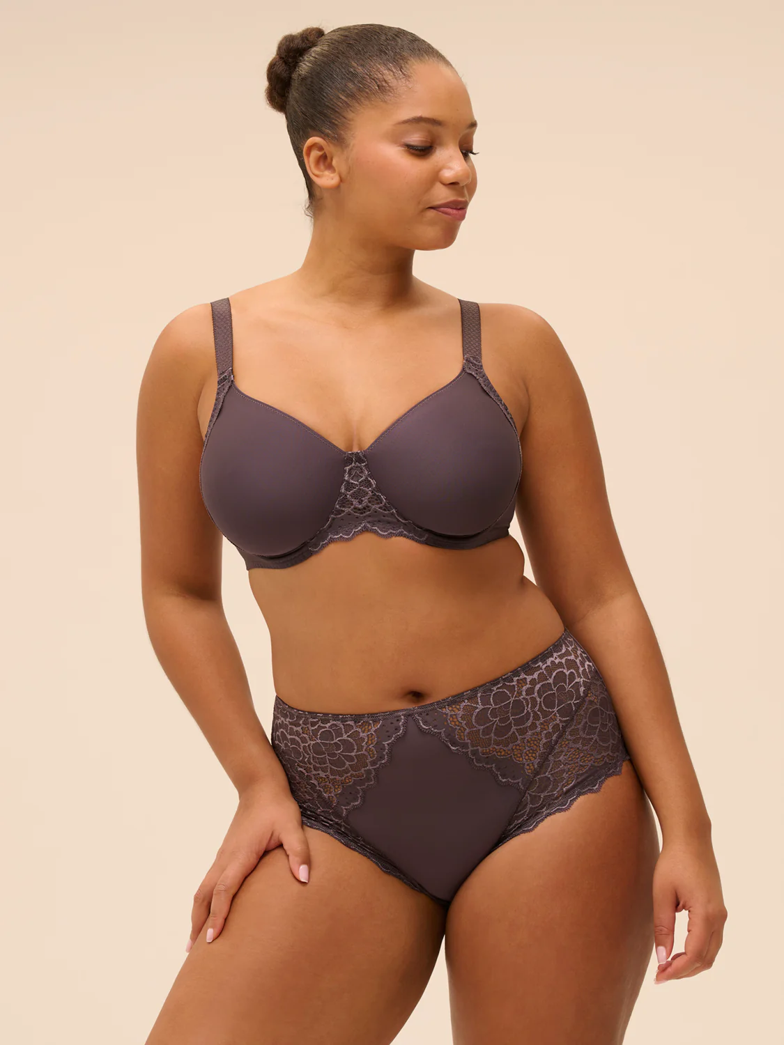 Moulded rigid underwired bra - Graphite Grey - Image 4