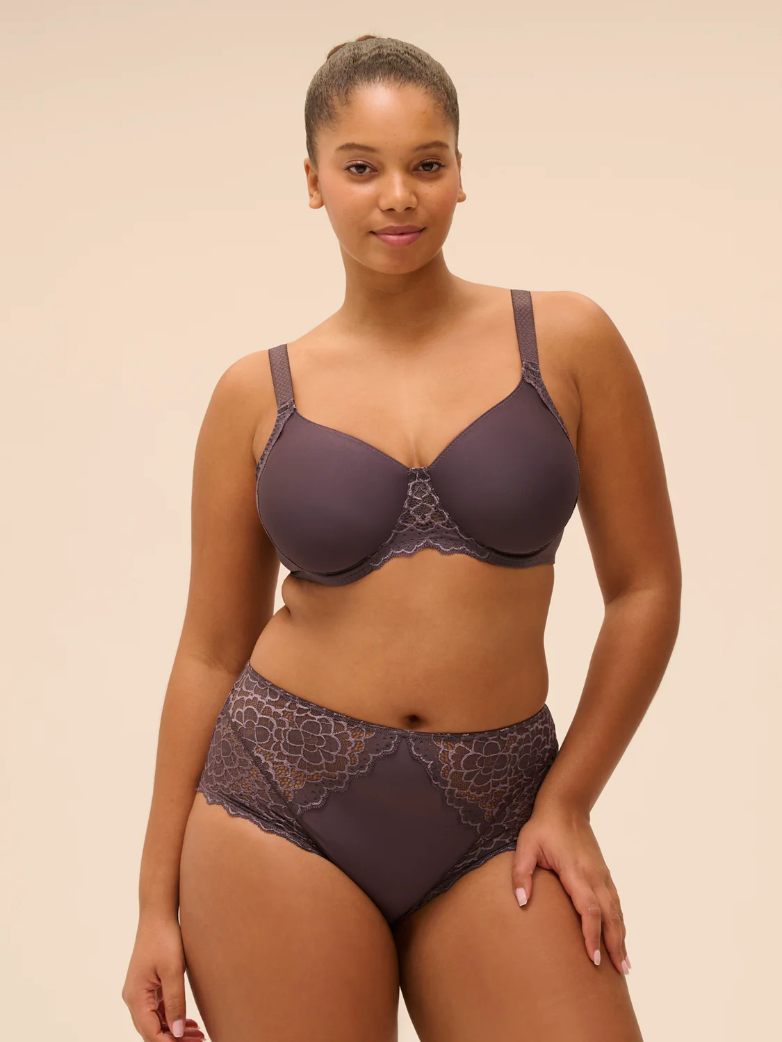 Moulded rigid underwired bra - Graphite Grey - Image 5