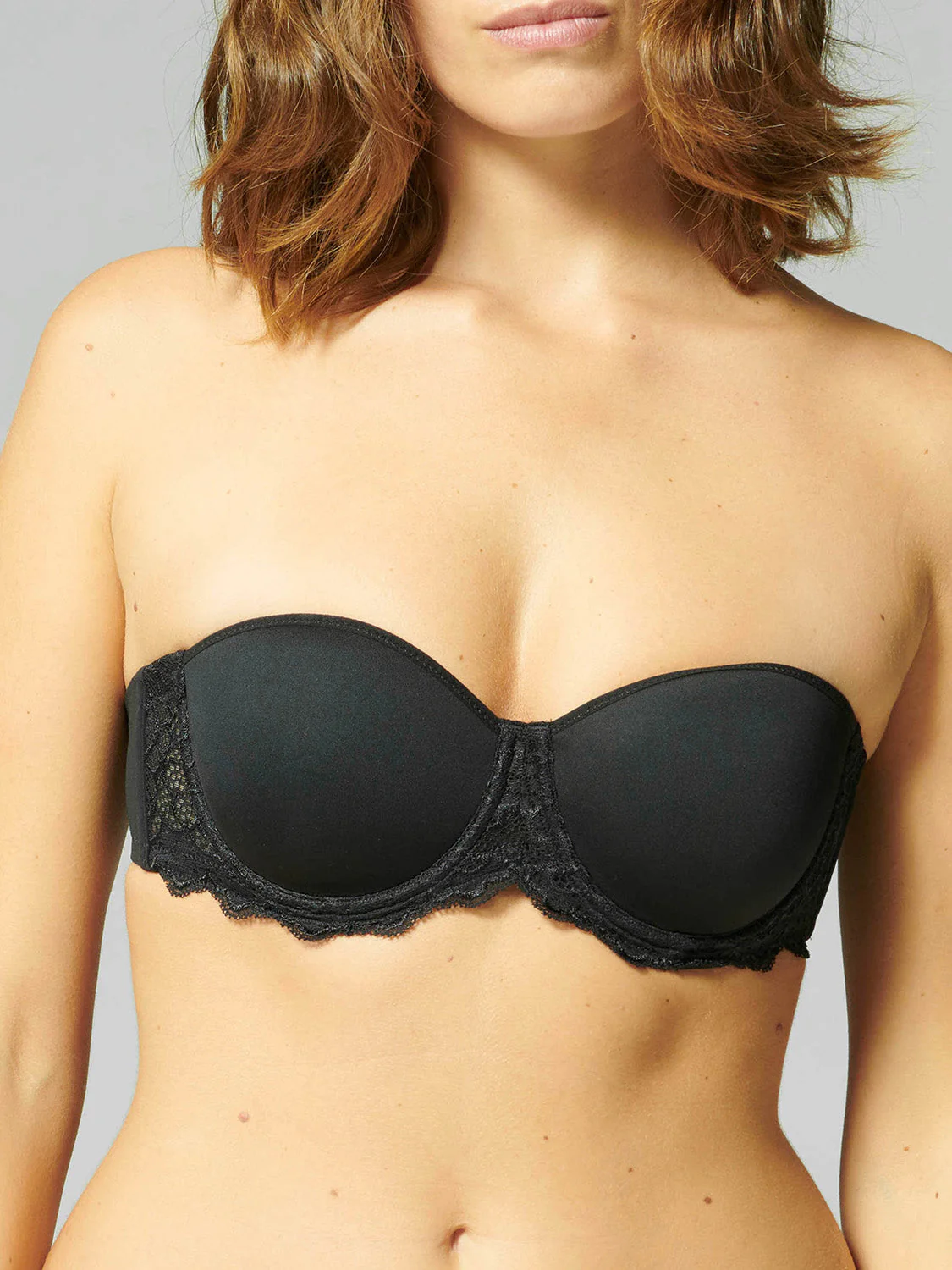 Non padded strapless bra, Spacer 3D - Black - Image 3
