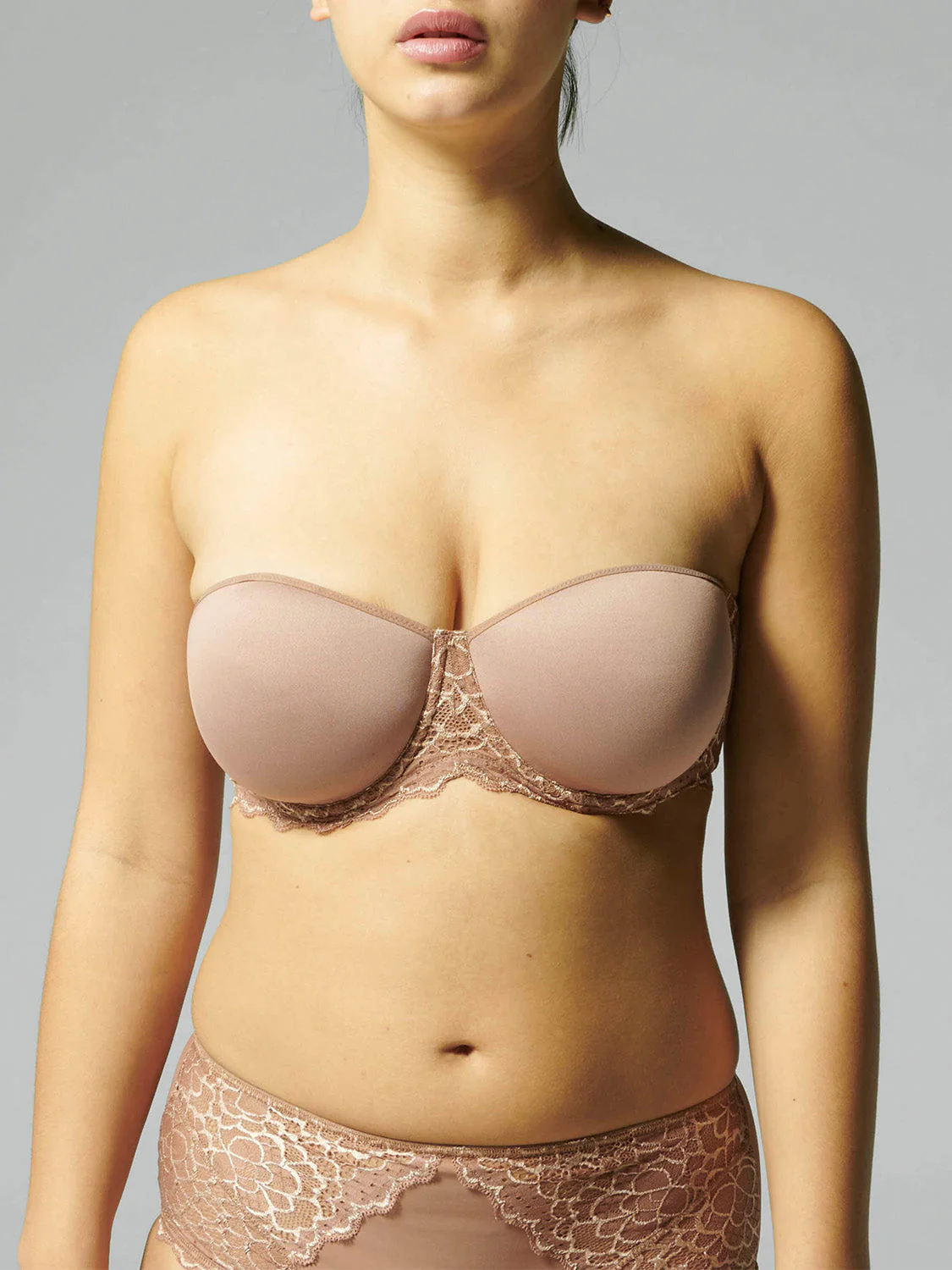 Non padded strapless bra, spacer 3D - Coco brown - Image 8