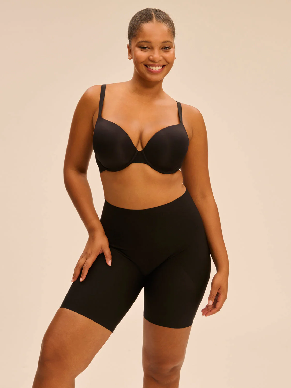 Padding plunge bra - Black - Image 4