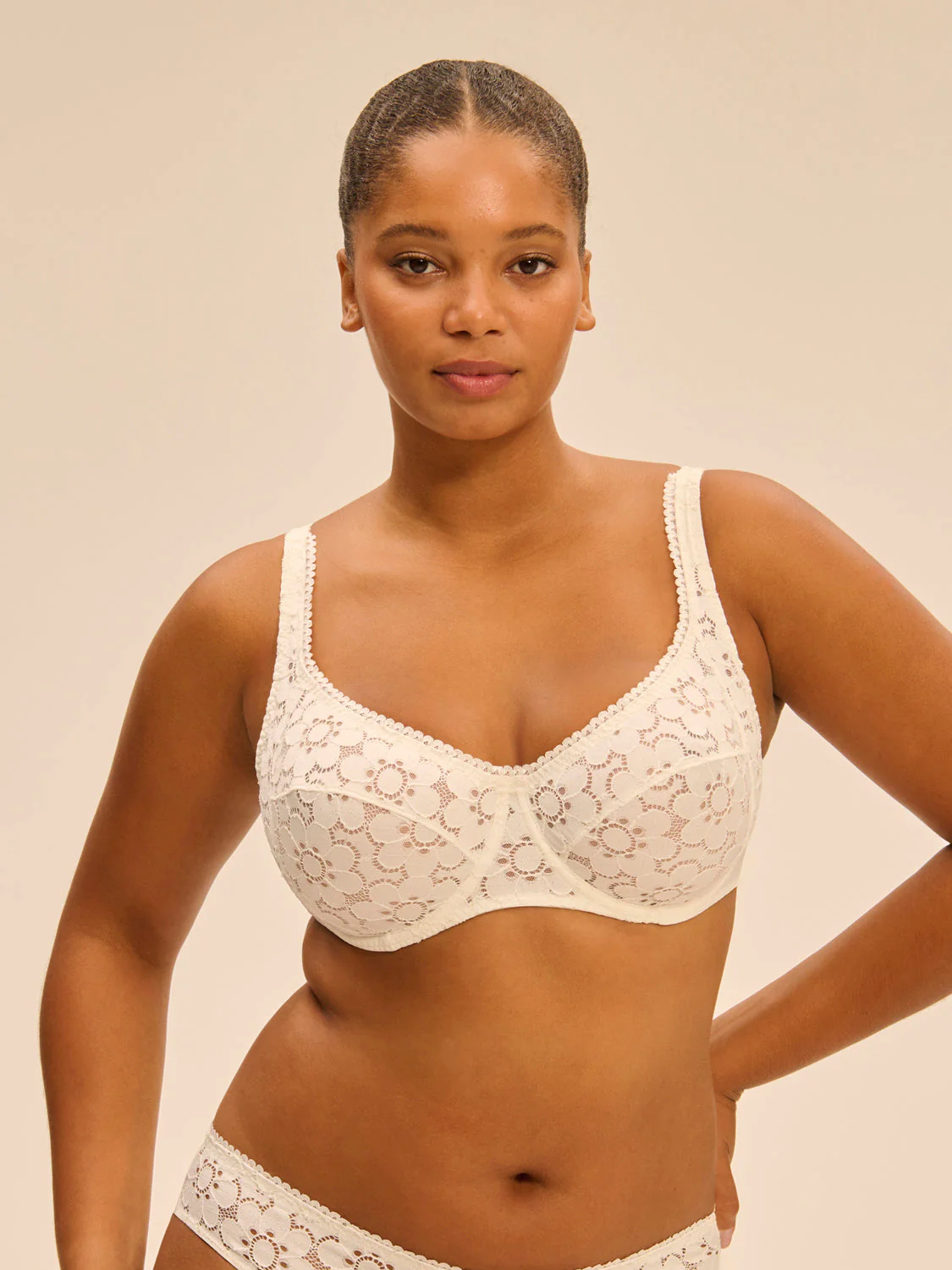 Plunging full cup bra - Natural - Image 2