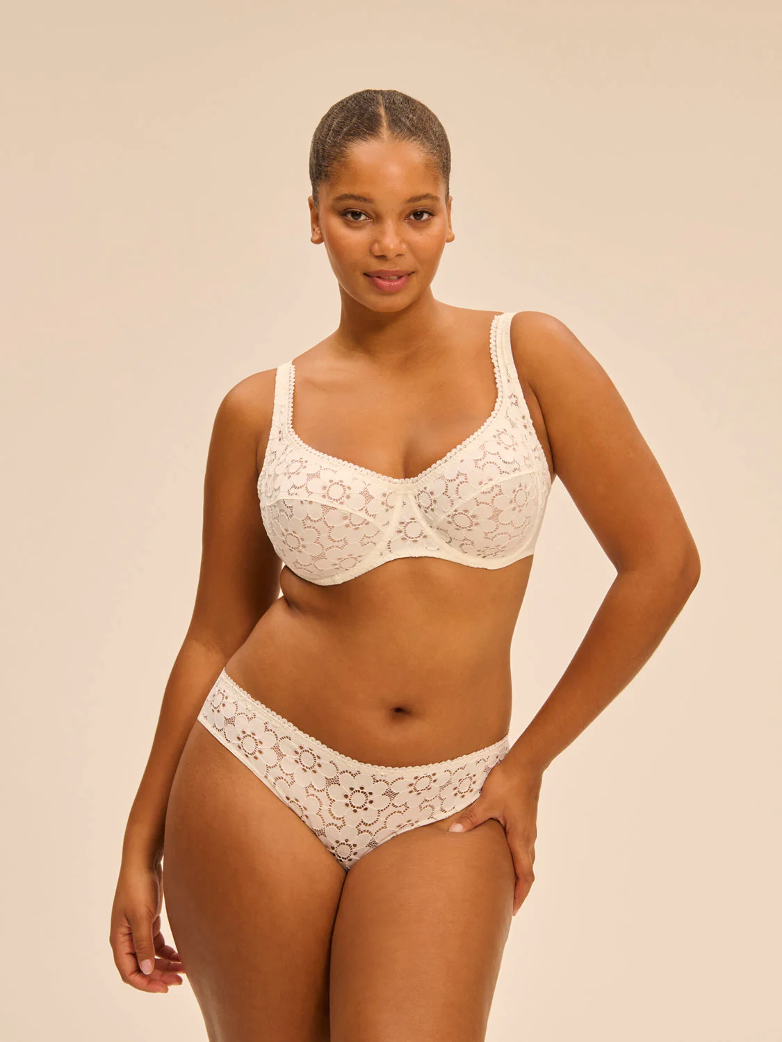 Plunging full cup bra - Natural - Image 3