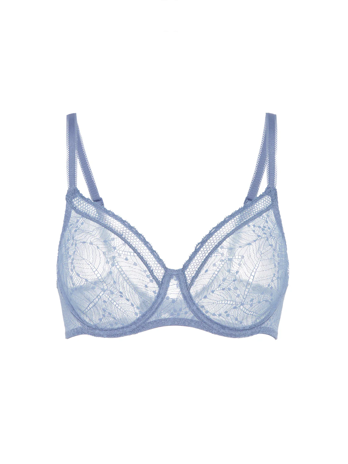 Plunging moulded underwired bra - Chambray Blue - Image 13