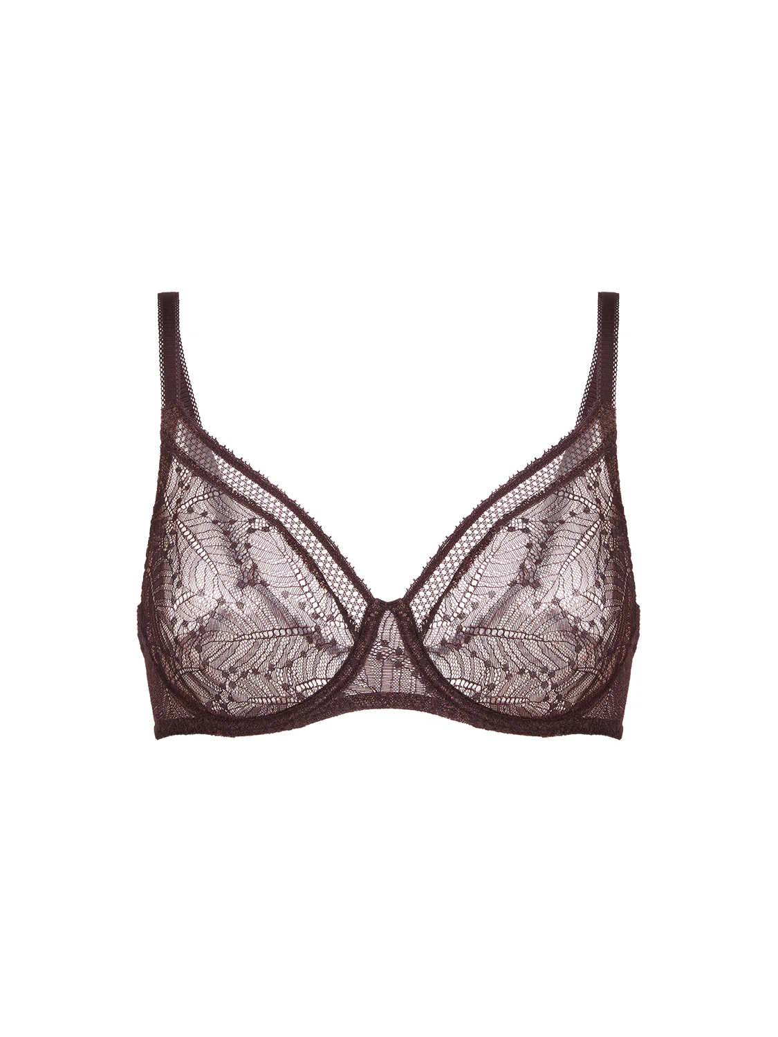 Plunging moulded underwired bra - Dark Brown - Image 17