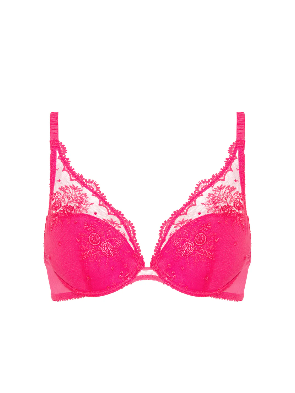 Plunging push-up bra - Disco pink - Image 5