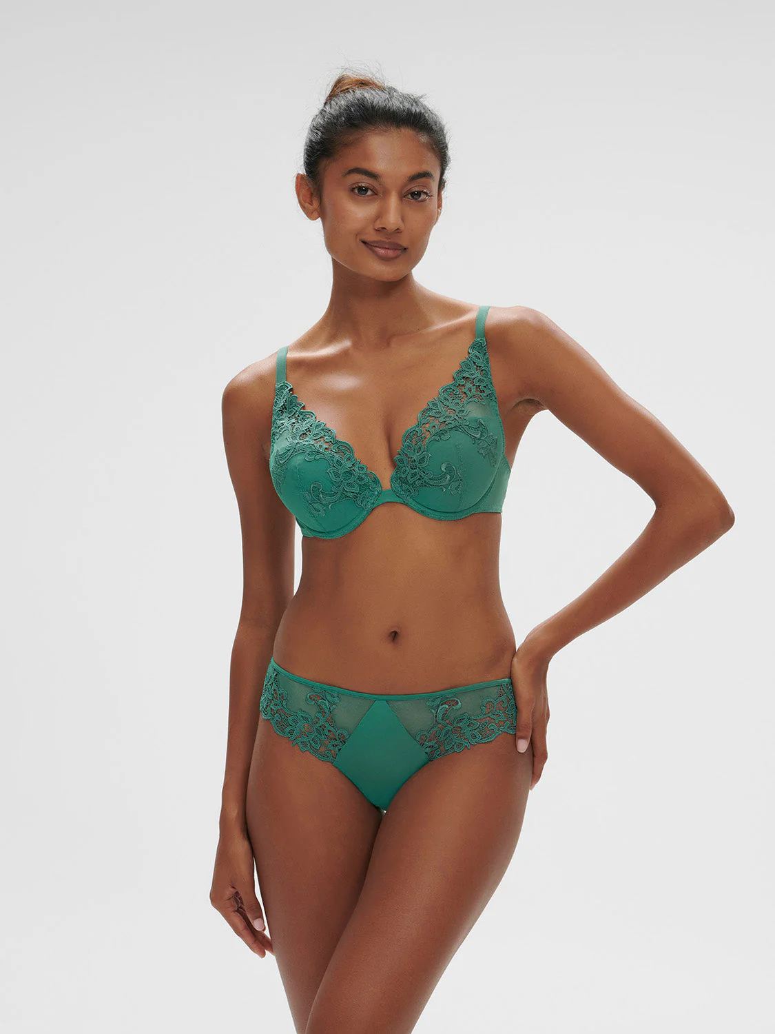 Plunging push-up bra - Garden Green - Image 4