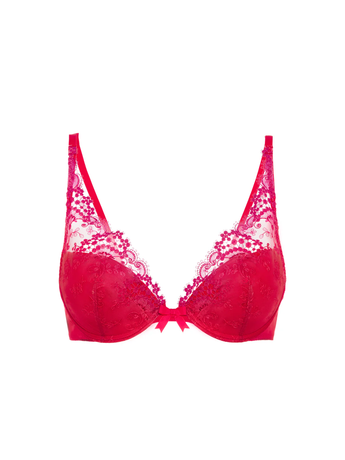 Plunging push-up bra - Rainbow Red - Image 7