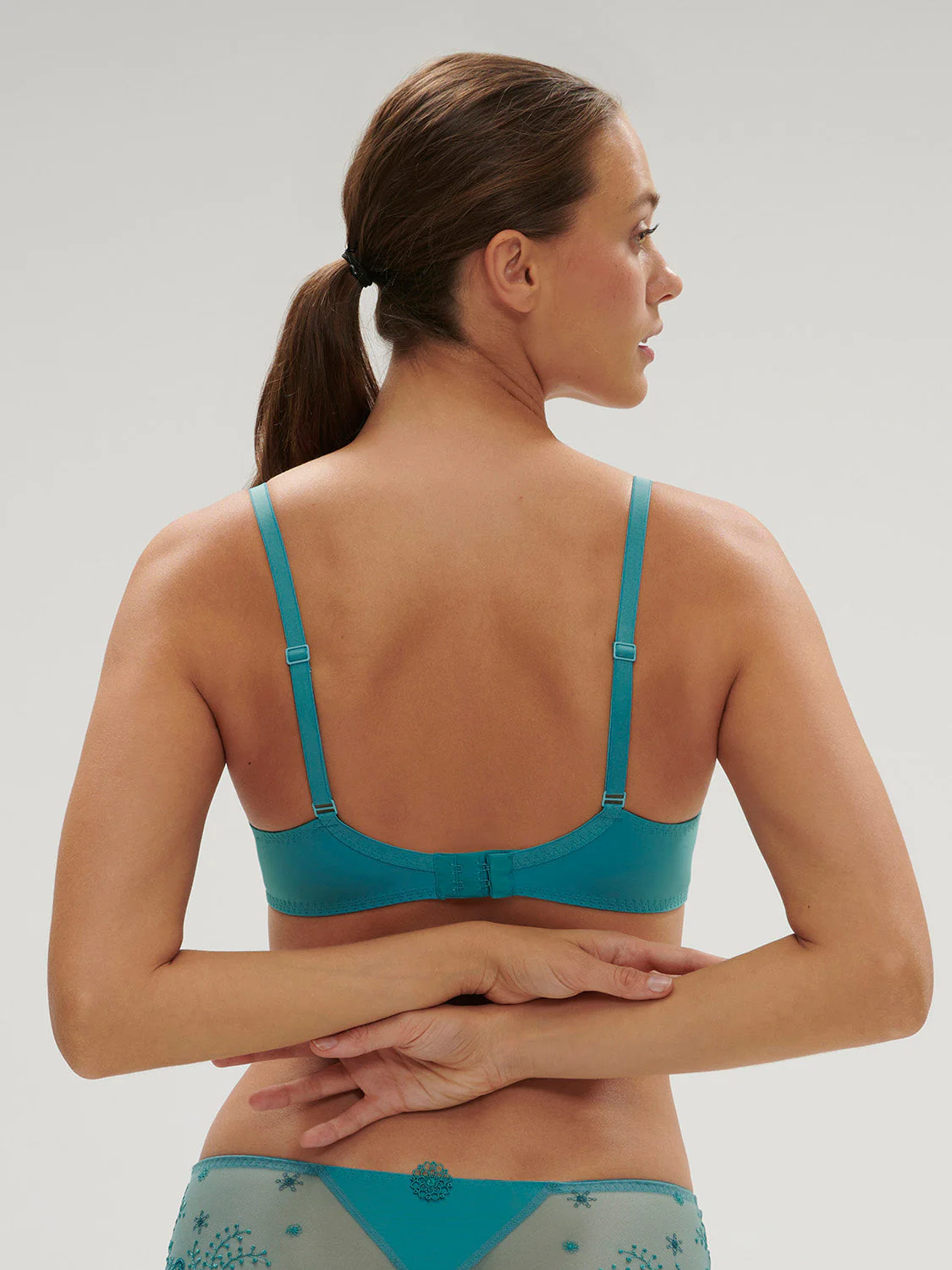 Plunging underwired bra - Atoll Blue - Image 3