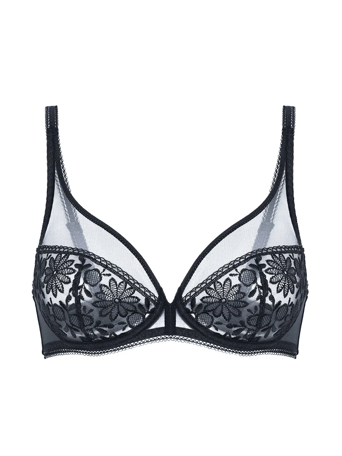 Plunging underwired bra - Black - Image 13