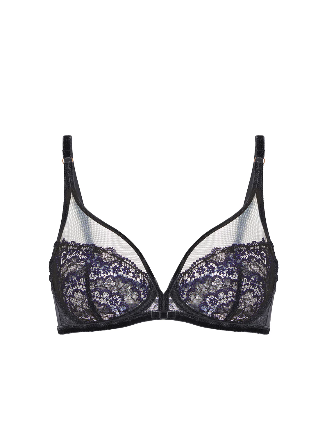 Plunging underwired bra - Black - Image 11
