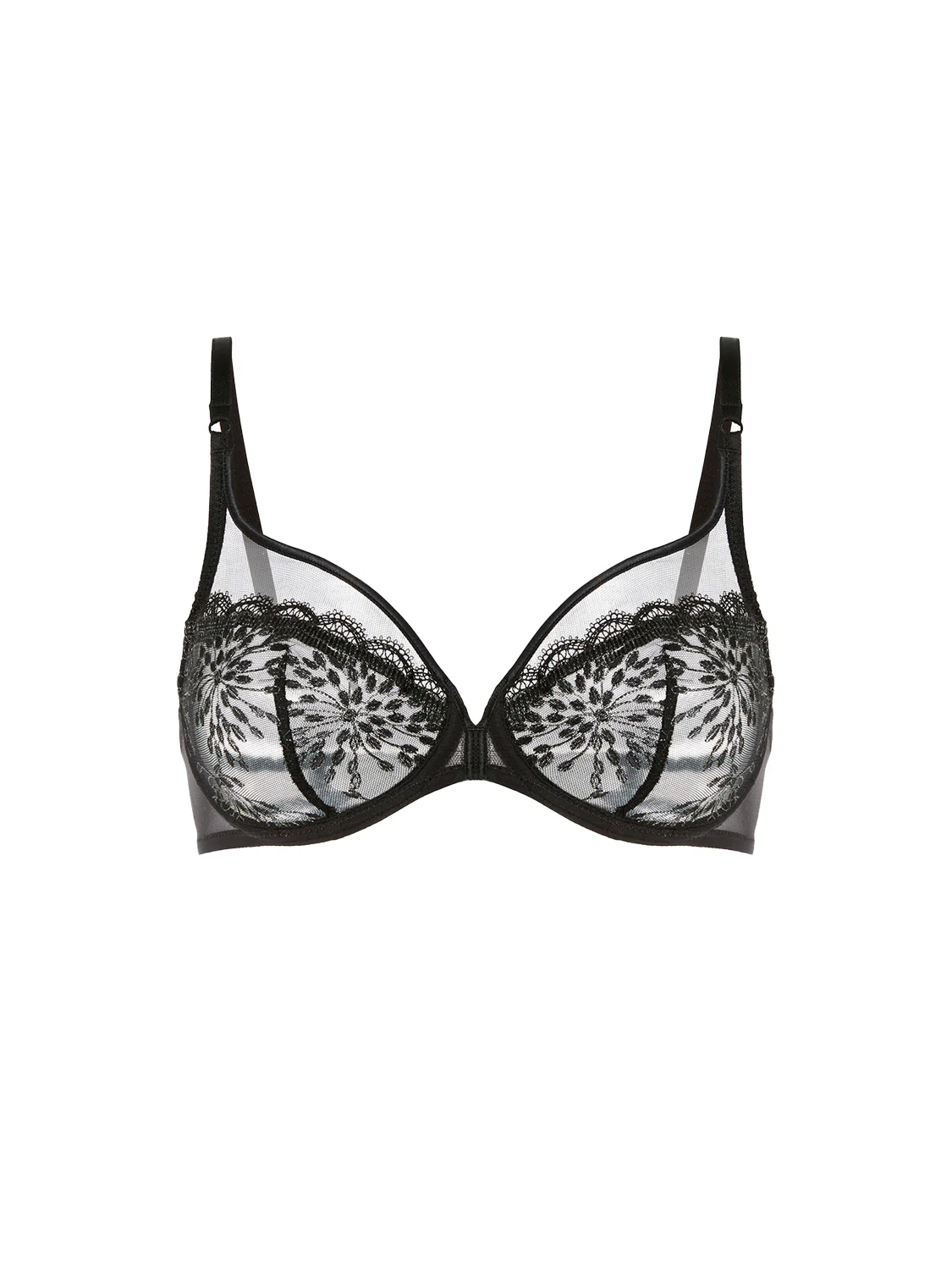 Plunging underwired bra - Black - Image 7