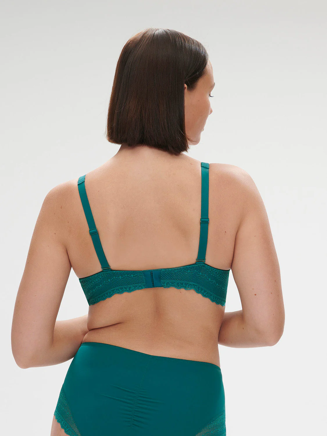 Plunging underwired bra - BLUE - Image 10