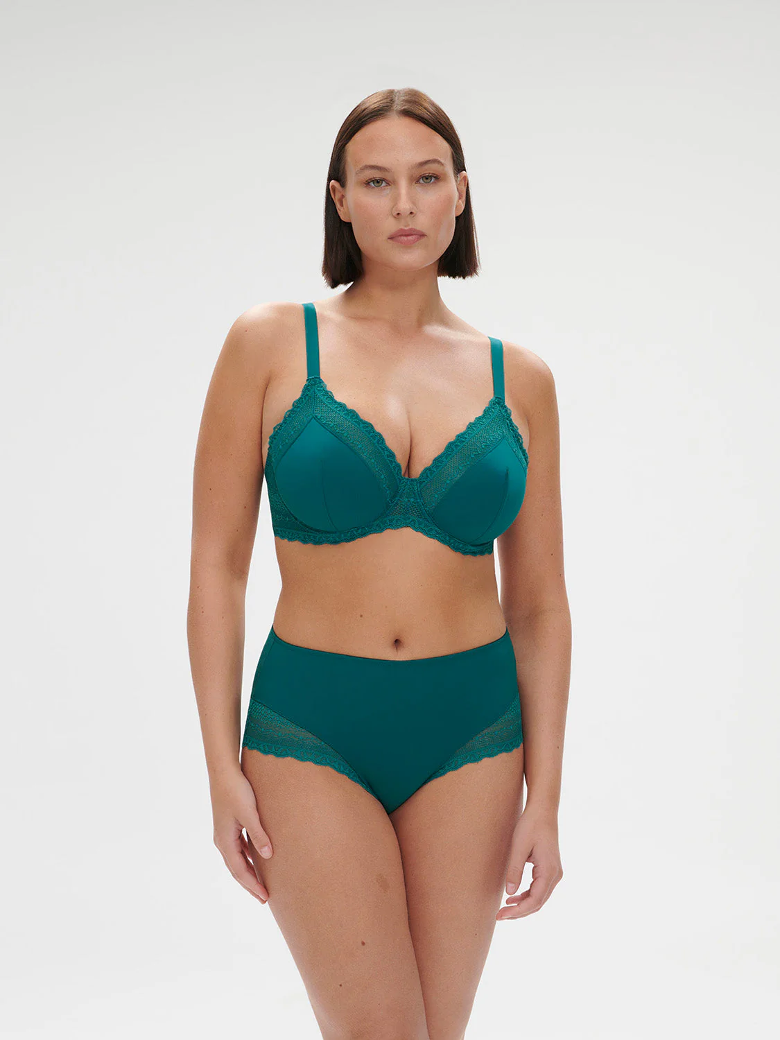 Plunging underwired bra - BLUE - Image 13