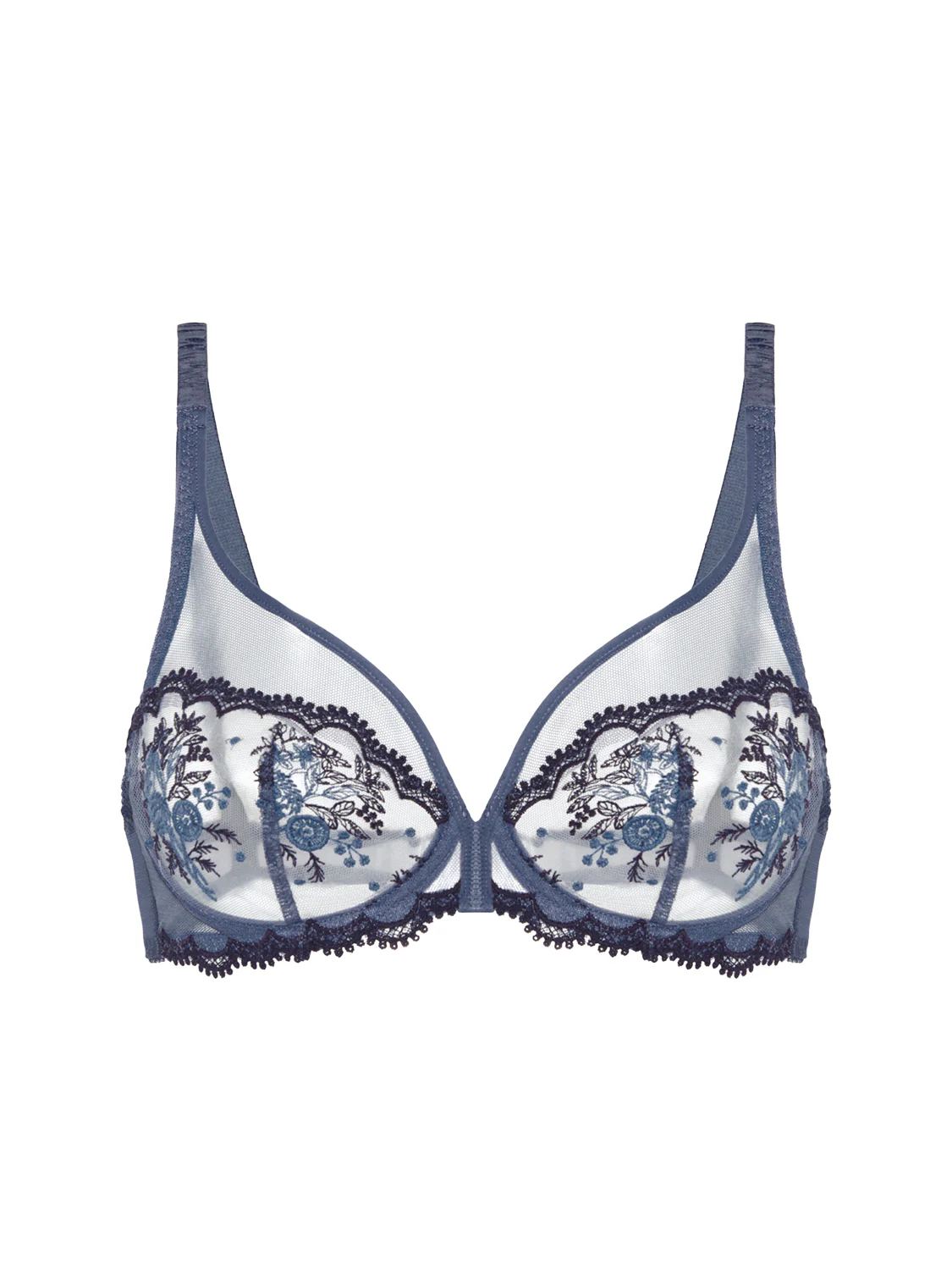 Plunging underwired bra - Cinder Blue - Image 9