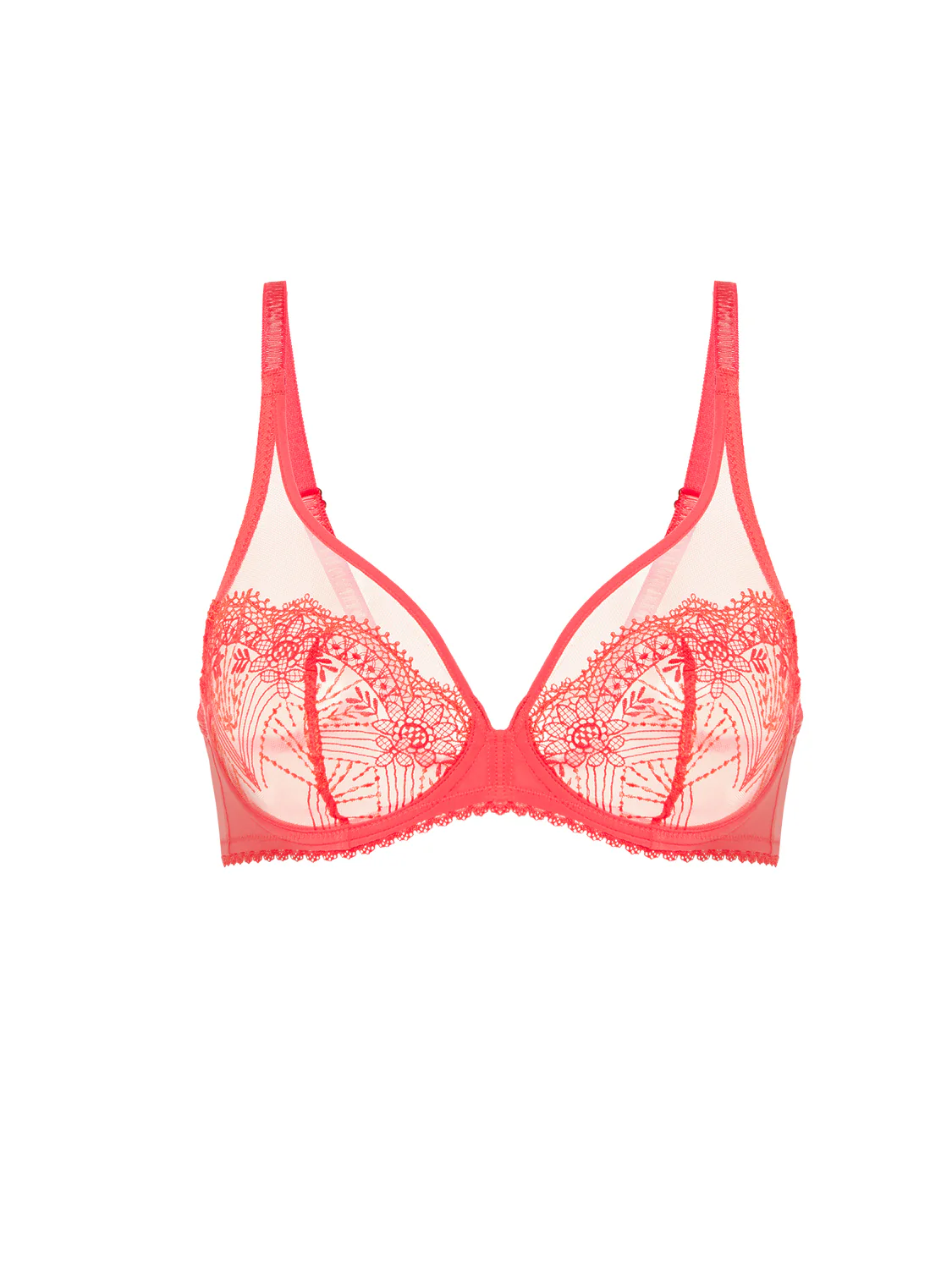 Plunging underwired bra - Coralia Red - Image 9