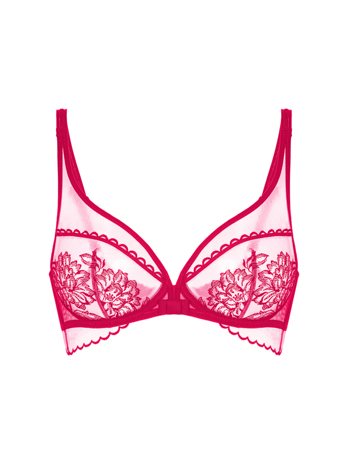 Plunging underwired bra - Cranberry - Image 7