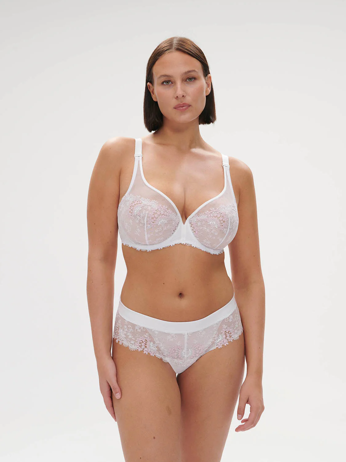 Plunging underwired bra - Cristal White - Image 12