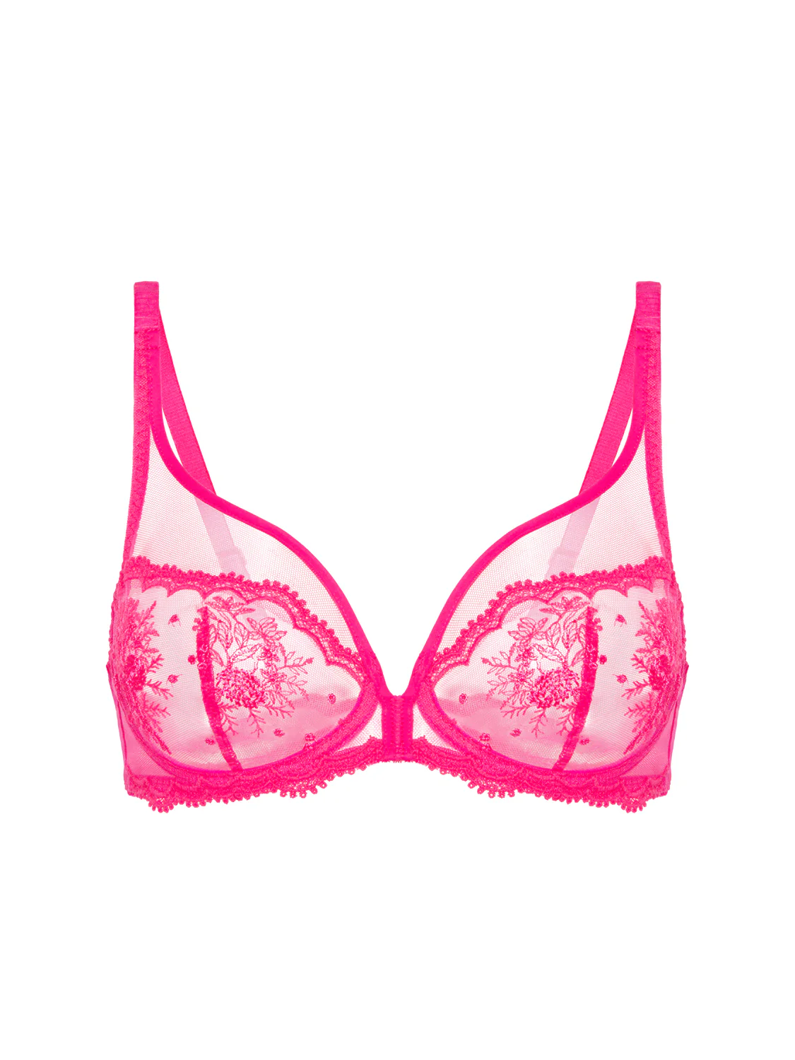 Plunging underwired bra - Disco pink - Image 5
