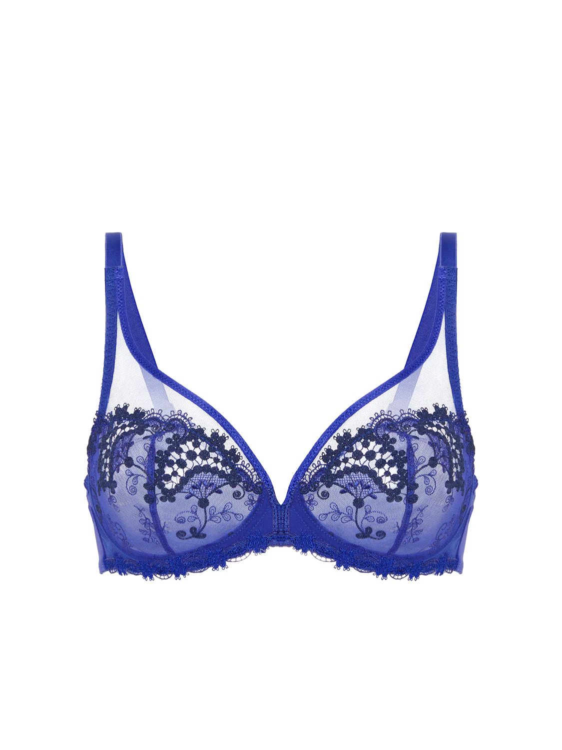 Plunging underwired bra - Electric blue - Image 9