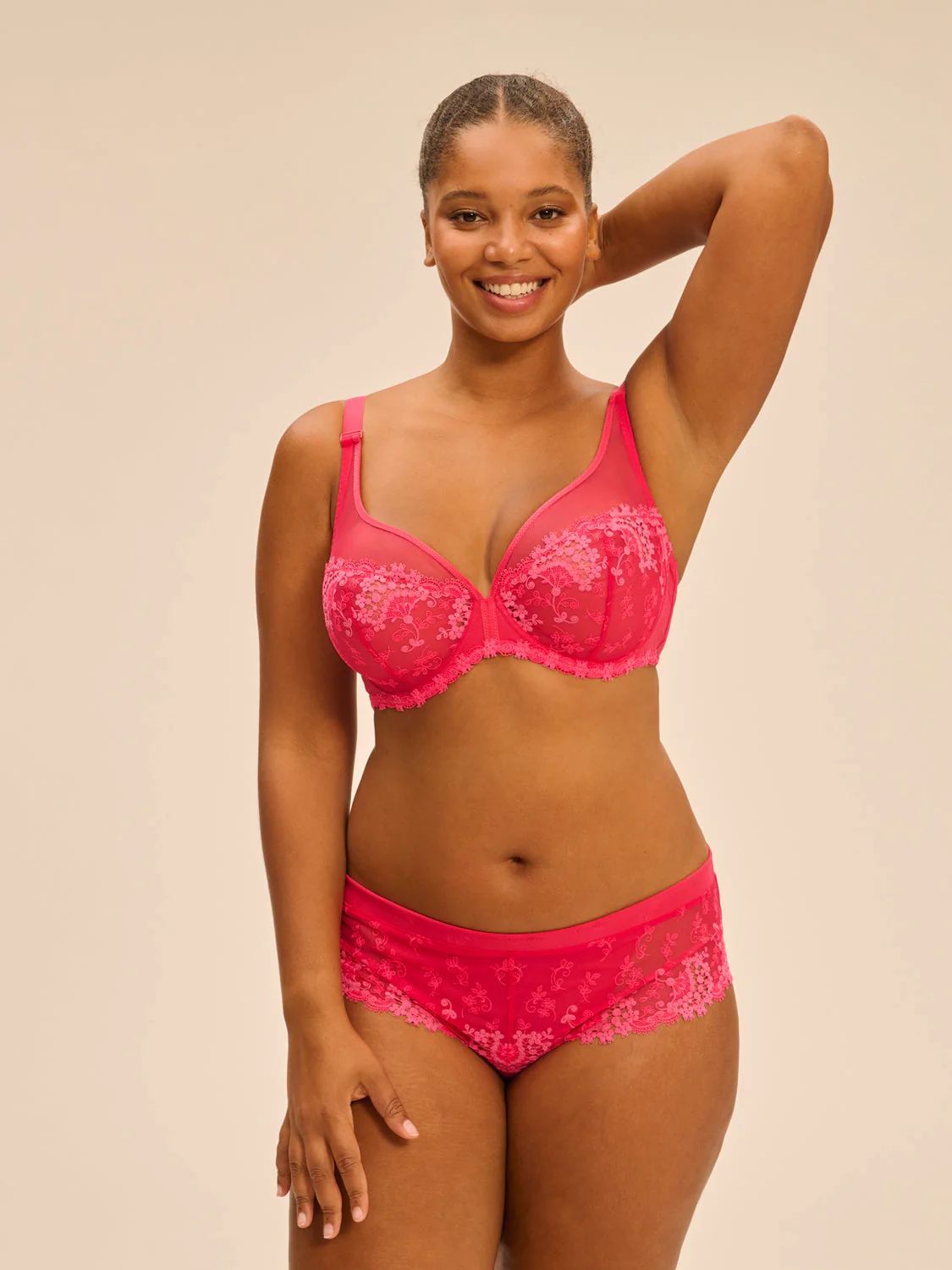 Plunging underwired bra - Fabulous Pink - Image 9