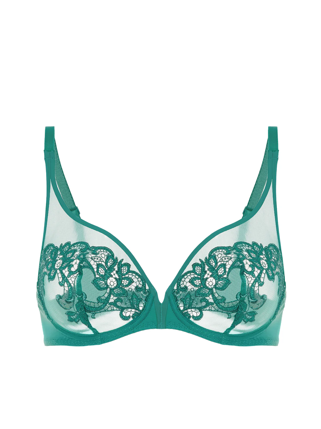 Plunging underwired bra - Garden Green - Image 11