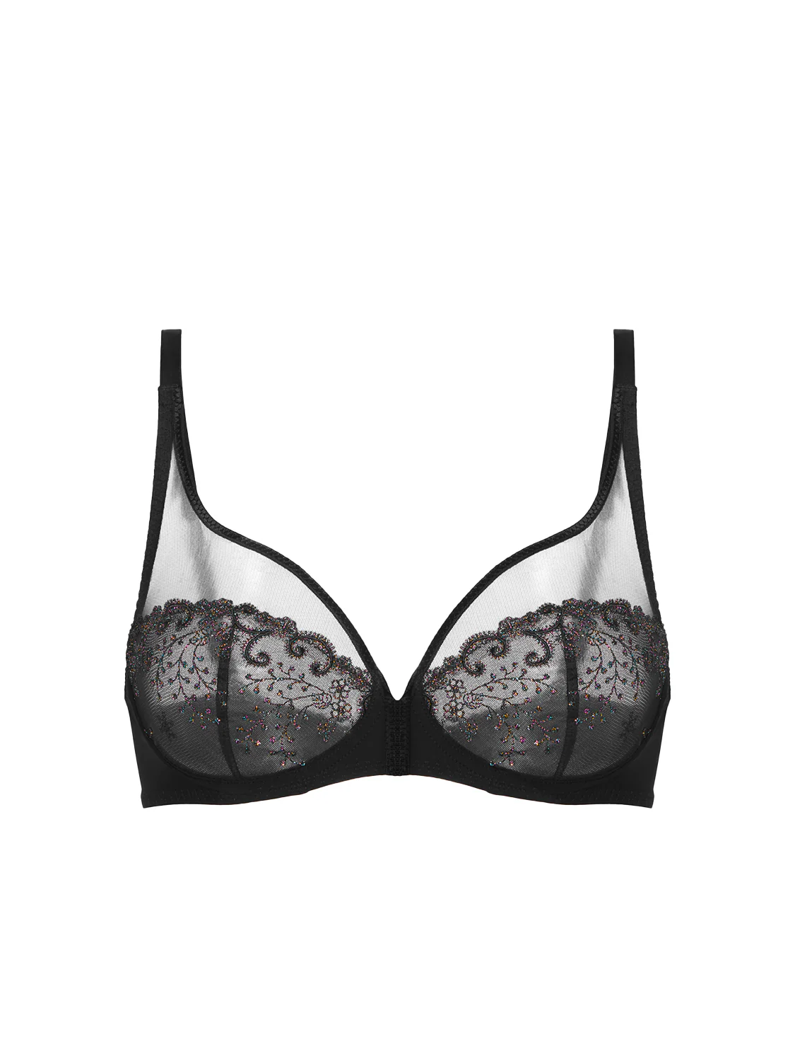 Plunging underwired bra - Gem Black - Image 9