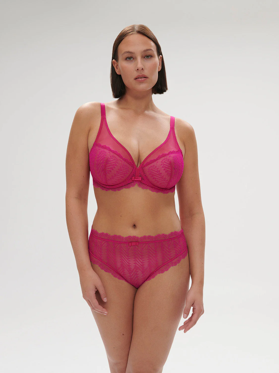 Plunging underwired bra - Hibiscus Pink - Image 13