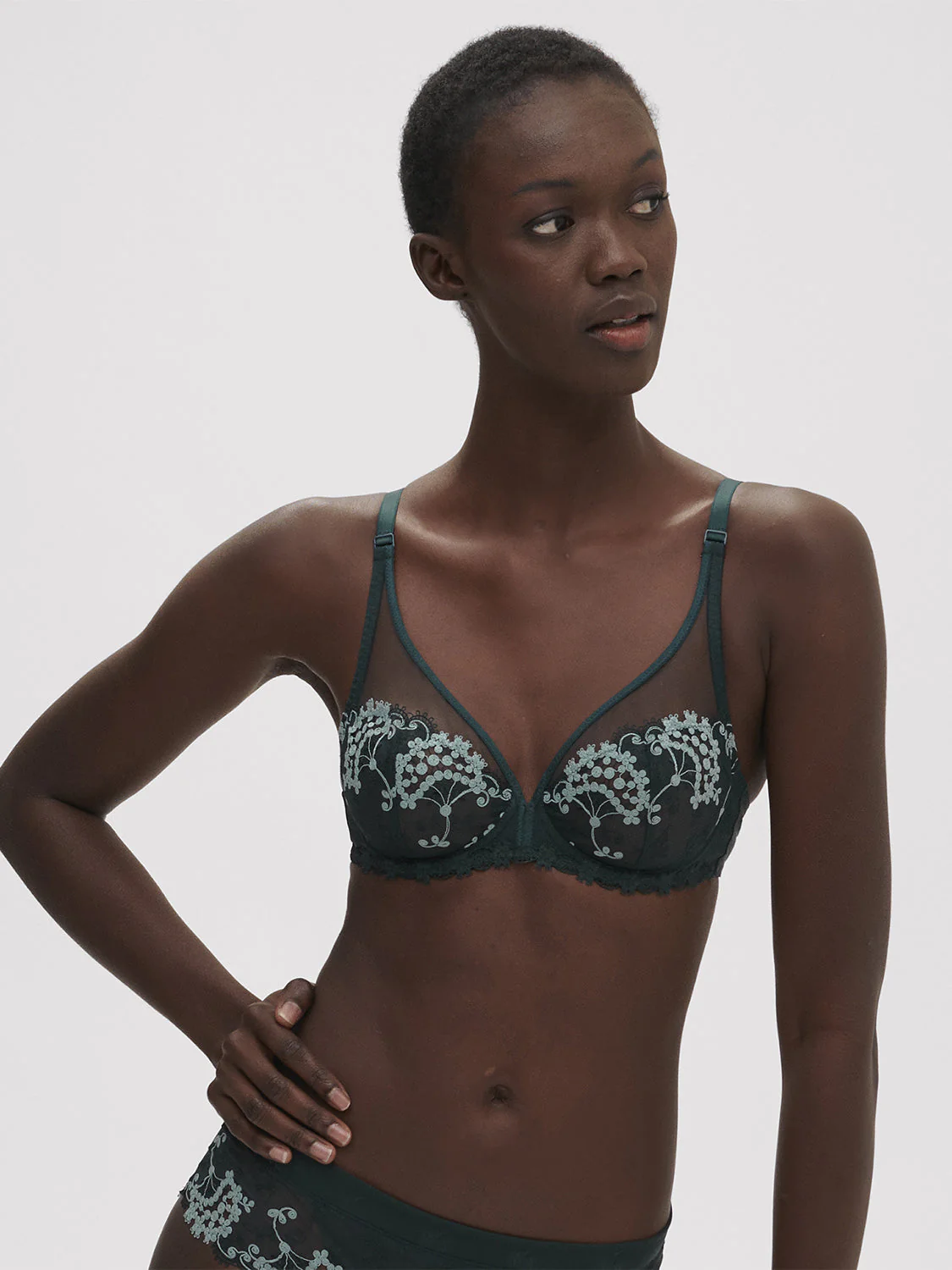 Plunging underwired bra - KolsaĂŻ Green