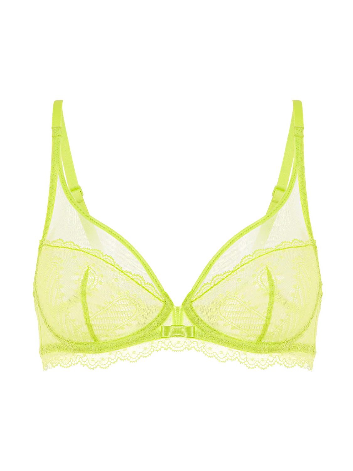 Plunging underwired bra - Lime - Image 13