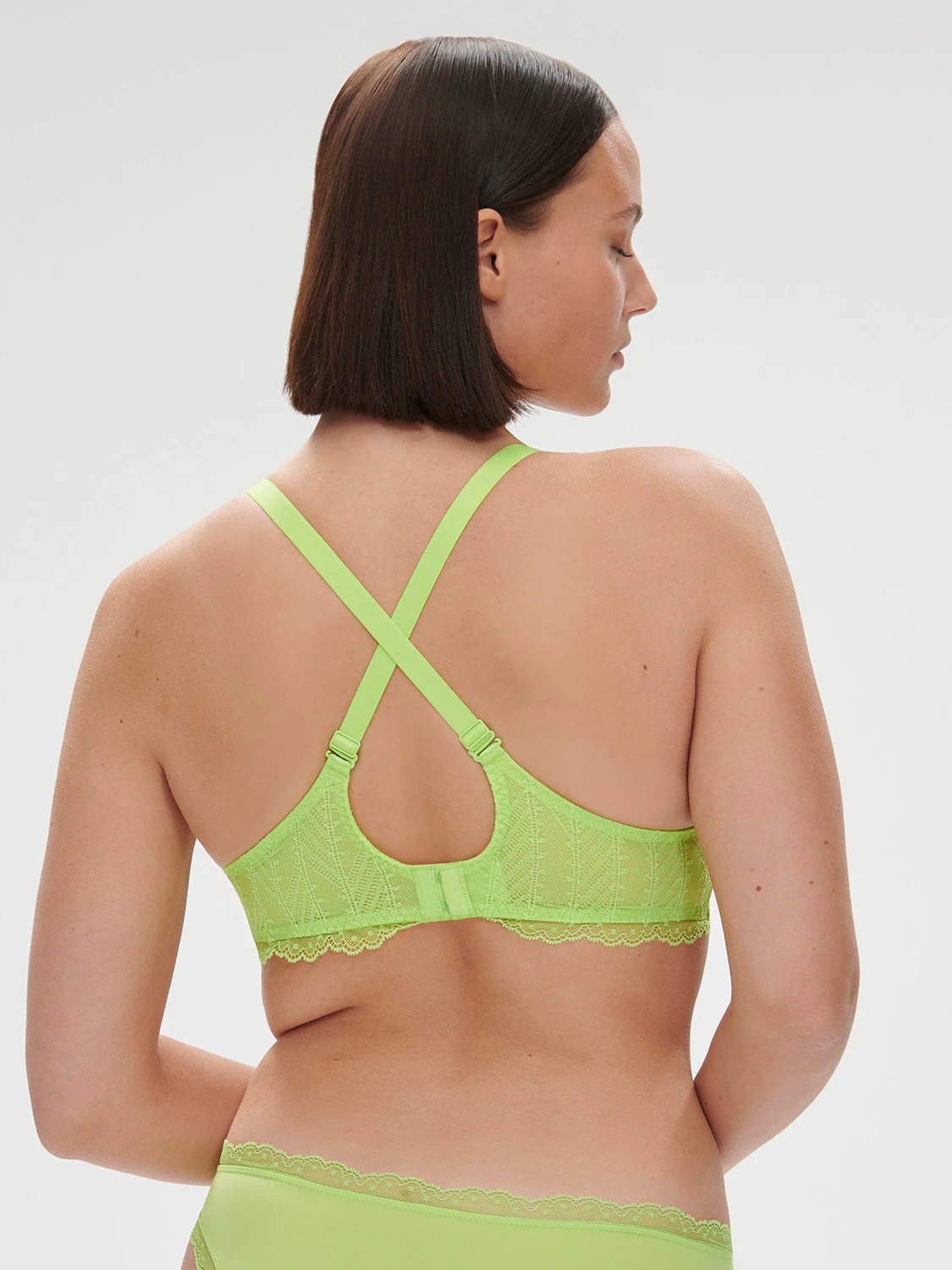Plunging underwired bra - Lime - Image 8