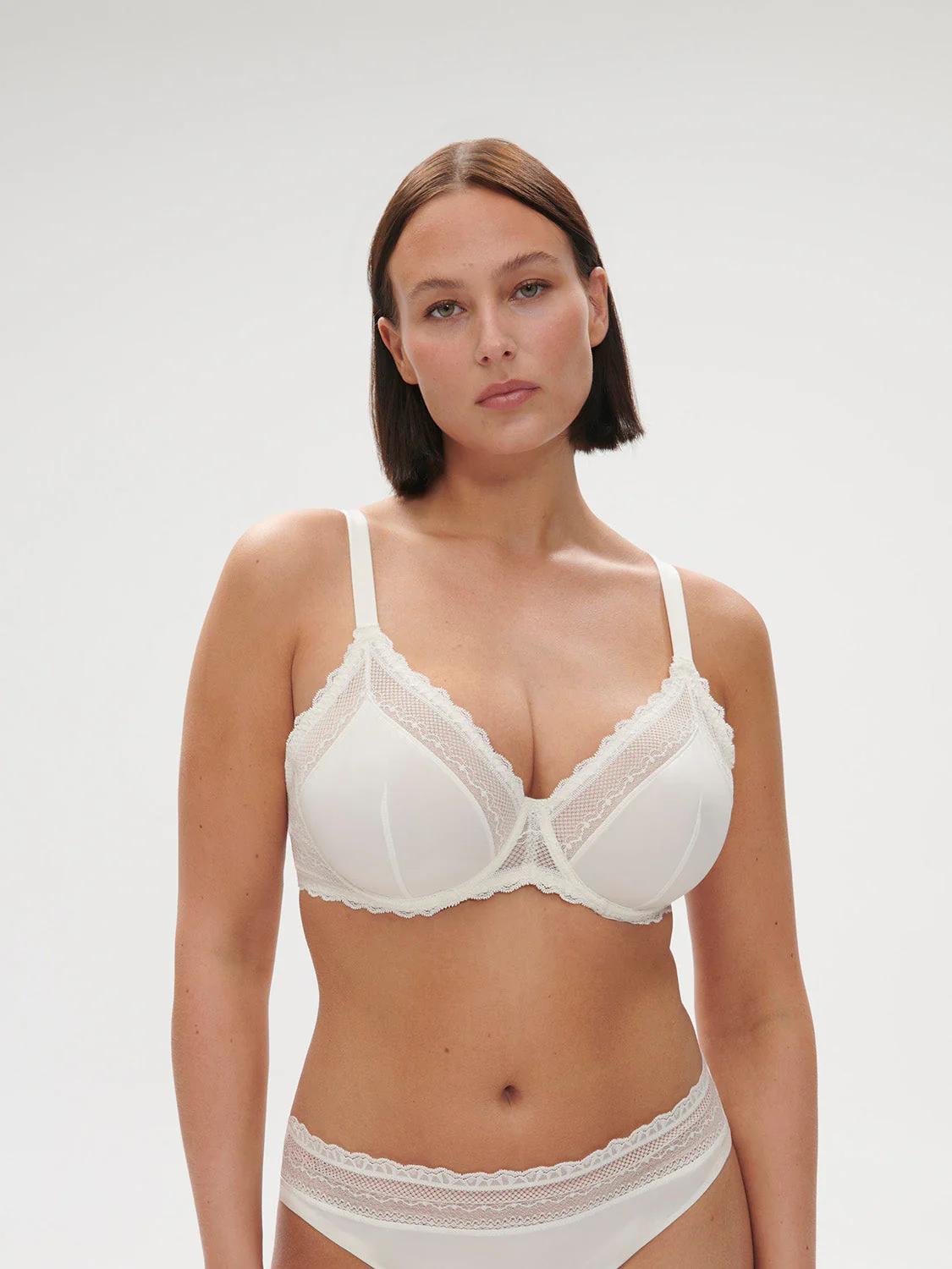 Plunging underwired bra - Natural - Image 8