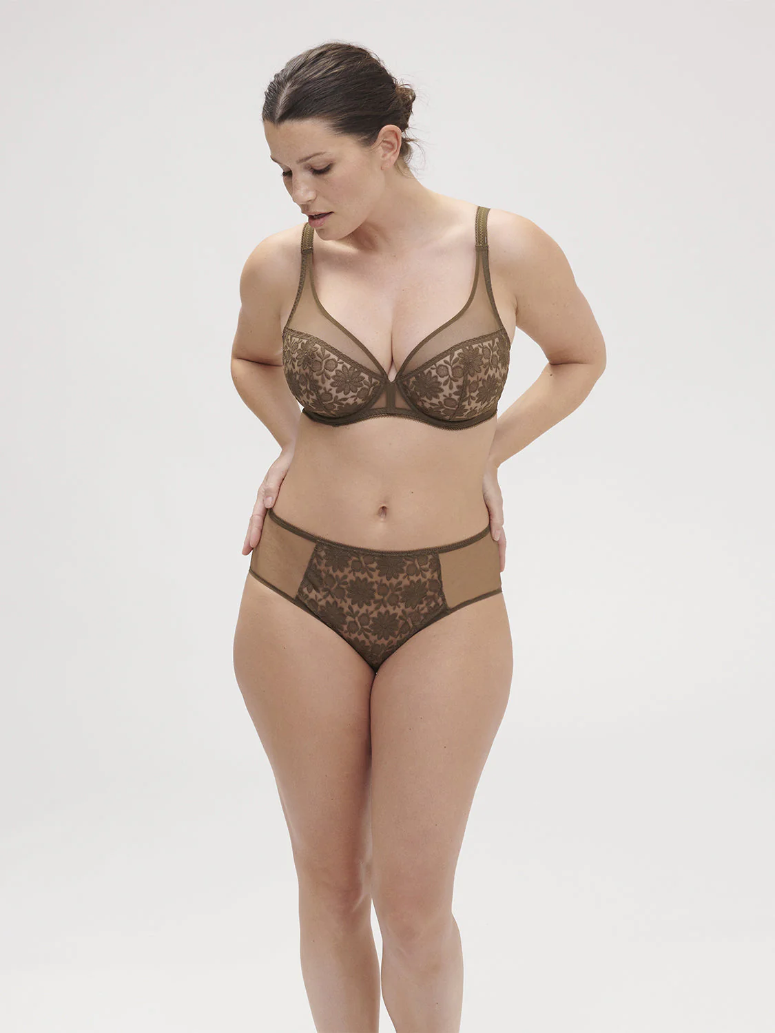 Plunging underwired bra - Nomad Green - Image 10