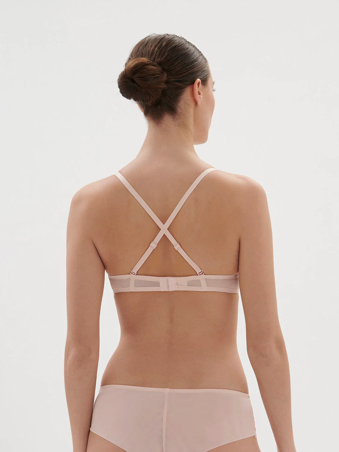 Plunging underwired bra - Petal Powder - Image 4