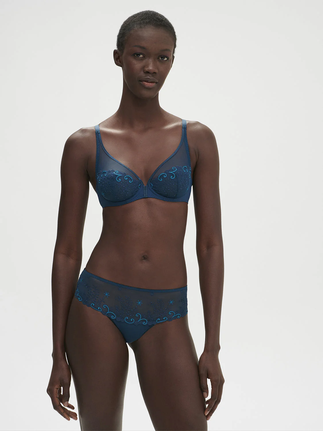 Plunging underwired bra - Prestige Blue - Image 3
