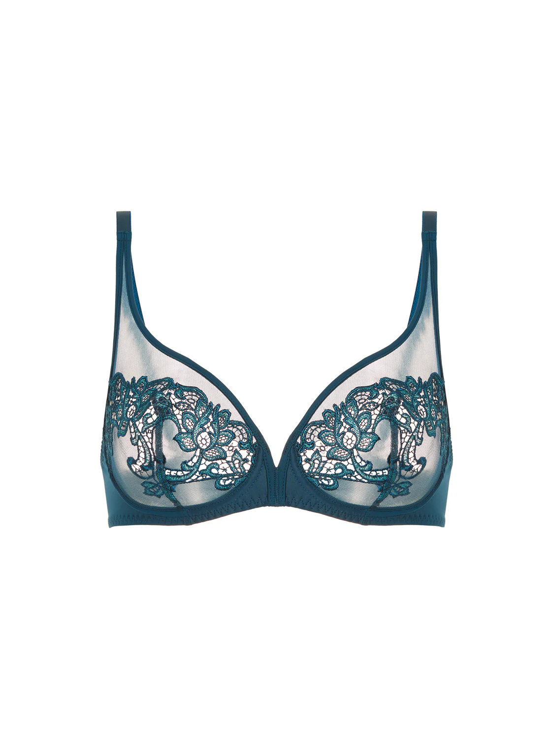 Plunging underwired bra - Prestige Blue - Image 11