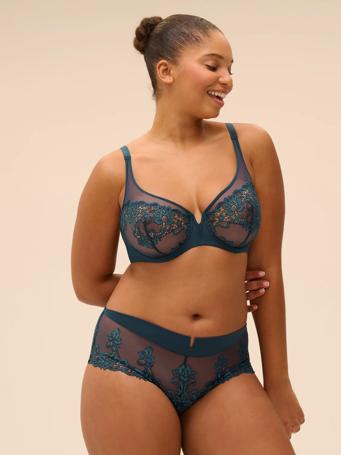 Plunging underwired bra - Prestige Blue - Image 9