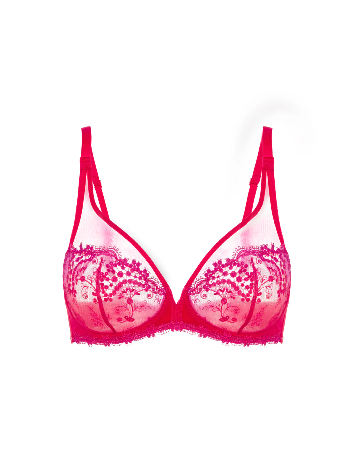 Plunging underwired bra - Rainbow Red - Image 9