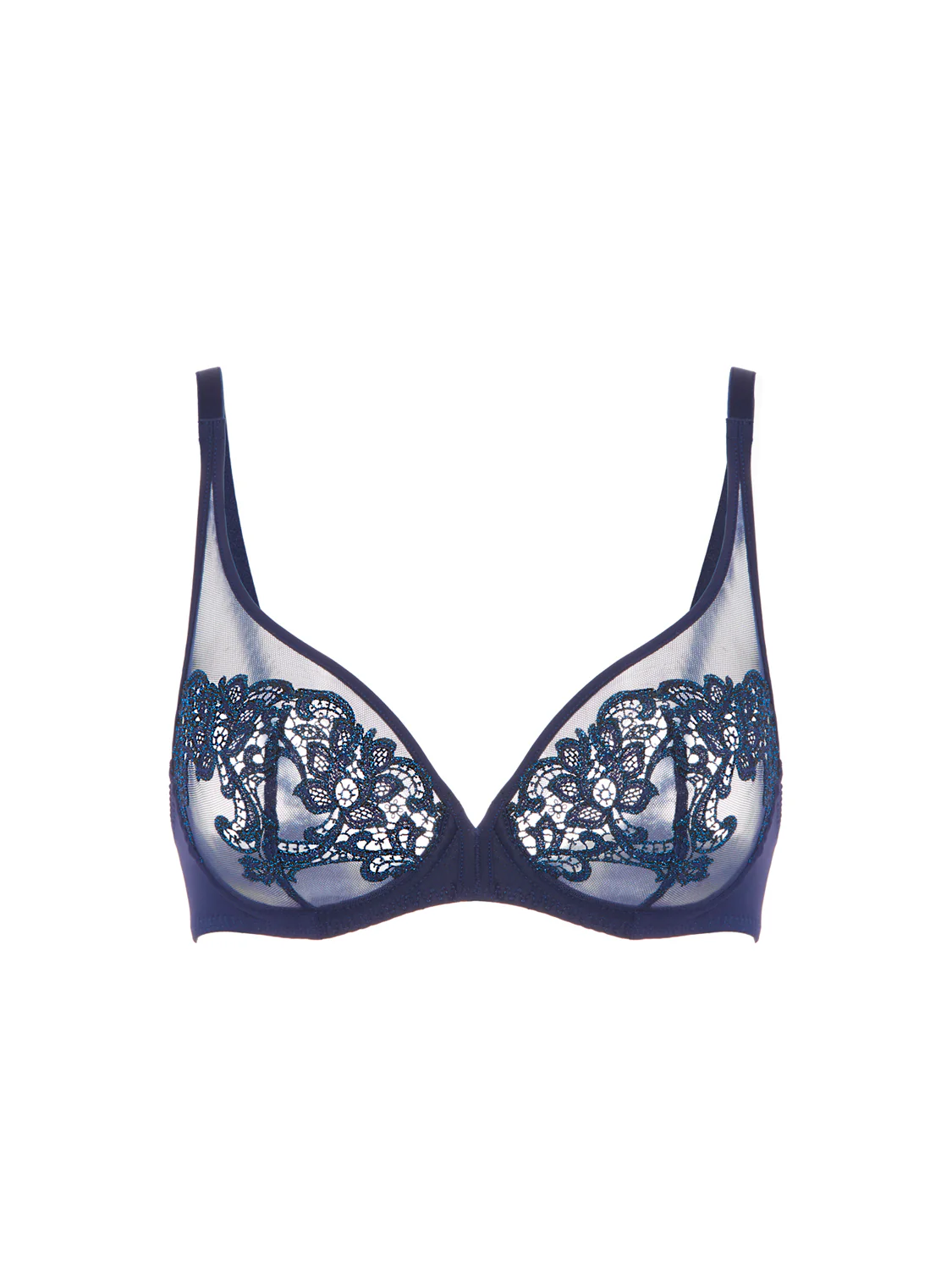 Plunging underwired bra - Sapphire - Image 7