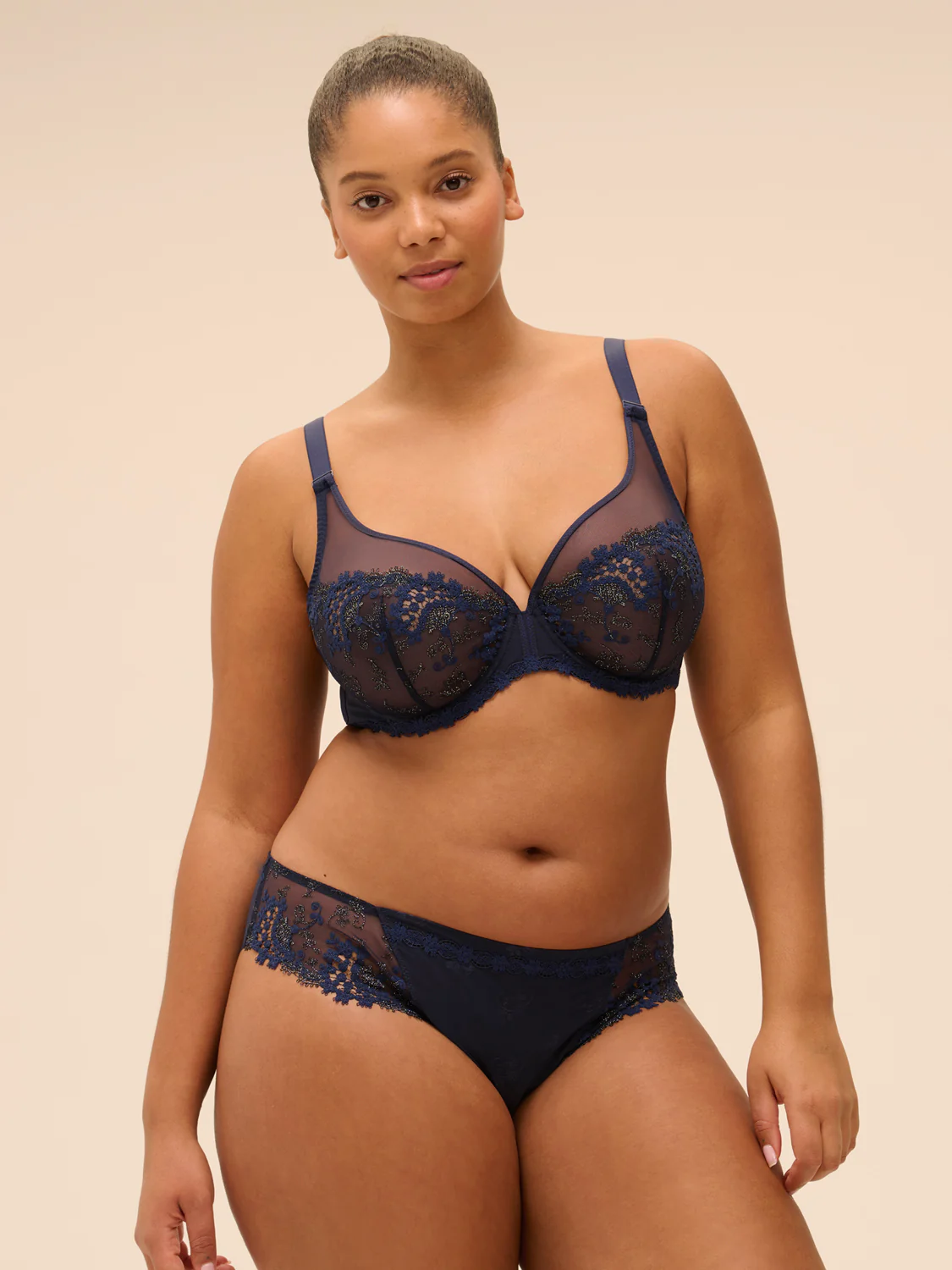 Plunging underwired bra - Sapphire - Image 10